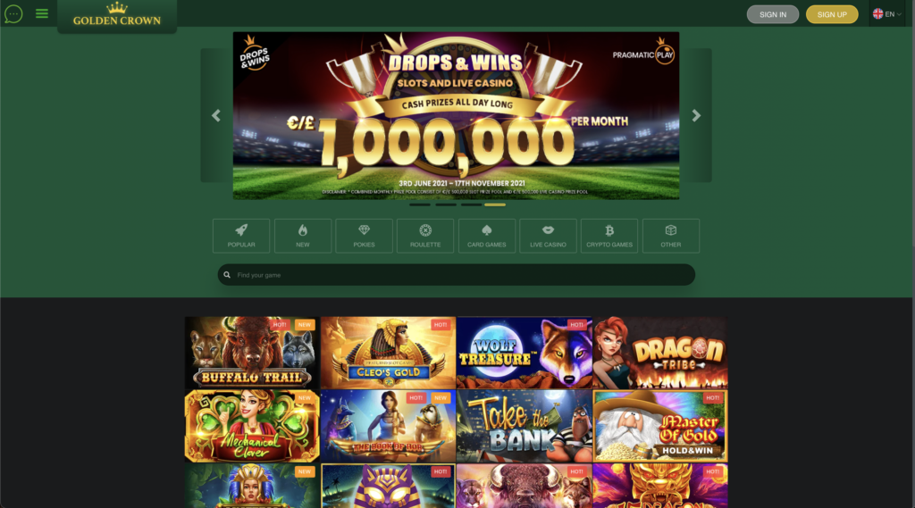 Golden Crown Casino Homepage