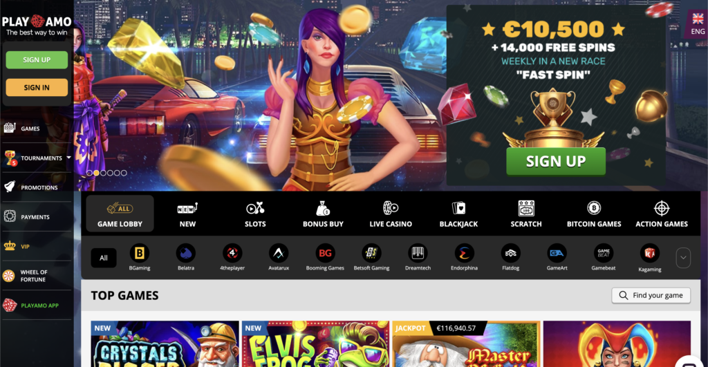 playamo casino homepage