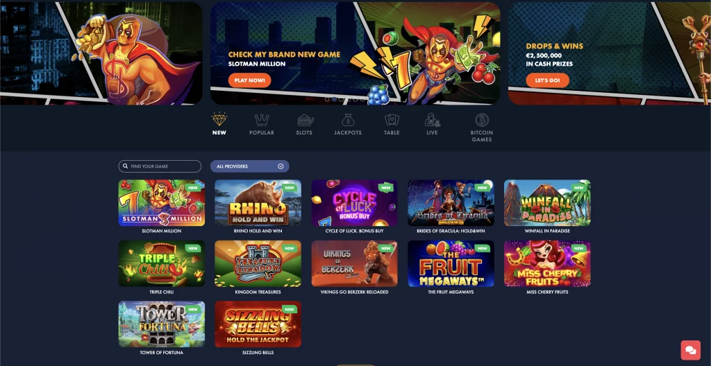 Slotman casino homepage