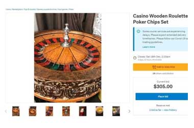 stolen roulette wheel sold online